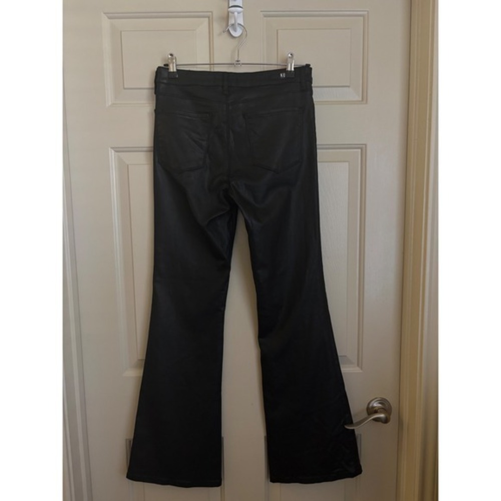 KUT from the Kloth Ana Fab Ab Black Coated High Rise Flare Jeans Size 6 - Picture 4 of 7